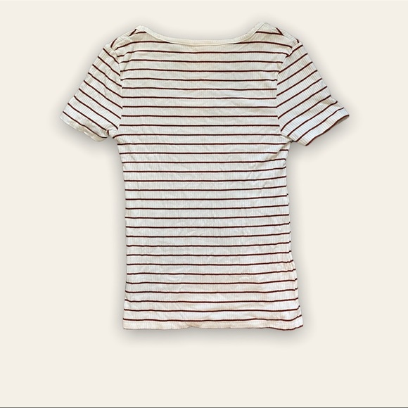 Brown and cream striped tee - Picture 3 of 3